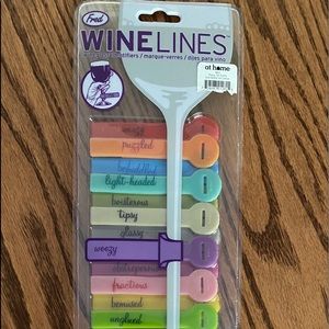 Fred Witty Multicolored Wineglass Identifiers, Drink Markers - NWT